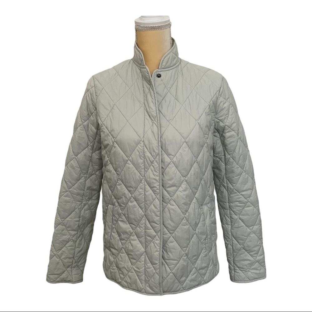 Barbour Summer Tartan Quilted Jacket light gray/light mint Size 8